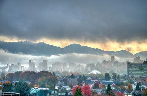 Vancouver city and mountains